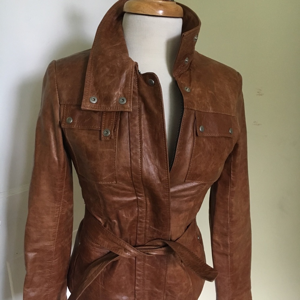 Brown Leather motorcycle jacket
